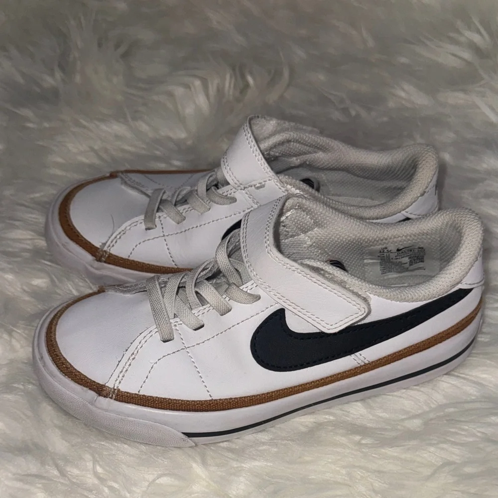 Nike Kids White and Tan Sneakers